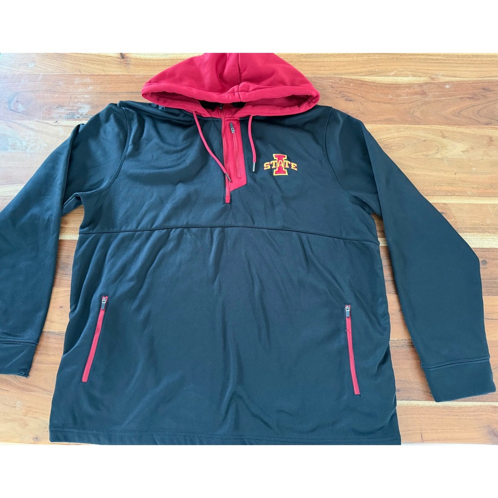 Colosseum Iowa State Cyclones Mens XL Quarter Zip Hoodie Black Red ISU NCAA